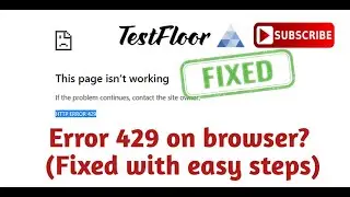 Error 429 on Chrome browser (FIXED)