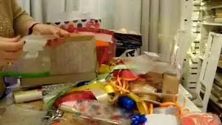 ASMR /Sorting, stacking, sorting decorative paper, bows, ribbons, paper bags and etc...