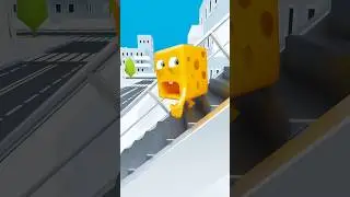 Baby Cheesy vs. Zombie: The Ultimate Escalator! 🧀🧟&zwj;♂️🤣