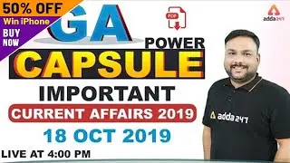 GA Power Capsule Important Current Affairs October 2019