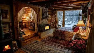 🔴An Old Cabin Growing Quiet Around the Fire | Gentle Fireplace Ambience for Deep Sleep 🔥💤