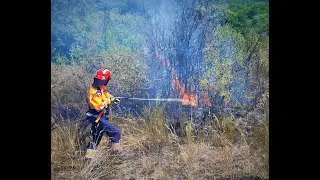 Spegnimento incendio boschivo - Protezione Civile