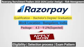 Razorpay Recruitment Freshers 2023-2024| Junior Analyst &ndash; Risk Management #fresherjobs #jobopenings