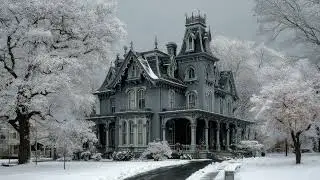 Beautiful Victorian Mansions in winter. 1 hour 4K TV Wall Art screensaver.