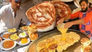 Pakistans Best Traditional Breakfast - People Eat Chaey with Paratha - Street Food Pakistan 