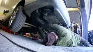 Original out and aftermarket in, V70 rear muffler replacement.