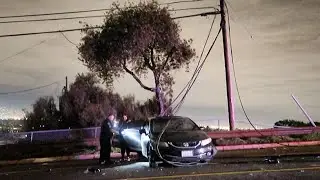 Hit & Run Driver Downs Power Pole and Wires in Signal Hill - CA