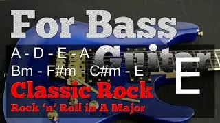 Classic Rock/Rock 'n' Roll Style Backing Track for Bass Guitar in A Major