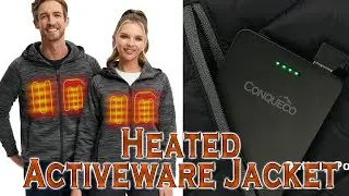 Winter Heated Jacket, Hoodie Coat with Heat Pads. Conqueco Heated activeware