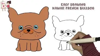 How to Draw Easy Cute Kawaii French Bulldog