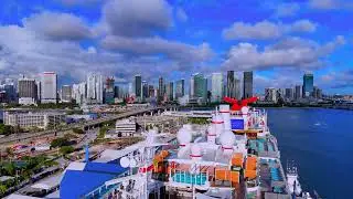 Soaring Above Miami: Cruise Meets Skyline | 4K UHD HDR Drone Footage.