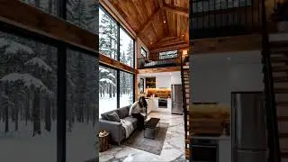Modern Winter Cabin Loft ❄️ | Cozy Minimalist Design with Warm Wood & Marble Touch