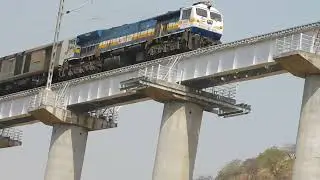 Pune Harangul (Latur) Special crossing the Osmanabad bridge with WDP4D in lead