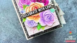 Mini Birthday fancy fold scrapbook Walkthrough - Handmade photo album for best friend #diy #ideas