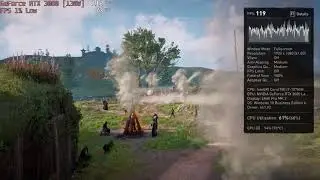 🎮 NVIDIA GeForce RTX 3080 [Laptop, 130W] - AC: Valhalla gameplay benchmarks (1080p)