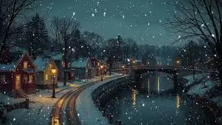 A 1940s Winter Night Near the Riverside With Vintage Jazz Playing In Another Room