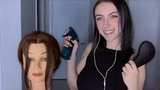 ASMR | Hair Salon Roleplay (brushing, hair play, scalp massage, face tapping)