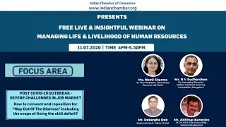 Webinar on Post Covid19 Outbreak  & Challenges in Job Market  By Mr B V Sudharshan, DMD, NT