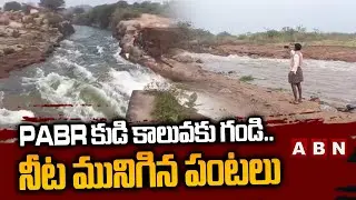 PABR కుడి కాలువకు గండి ..నీట మునిగిన పంటలు | PABR right canal blocked  | Kuderu | ABN Telugu