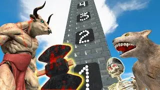 Who Will Get to the 6 Floor Faster? Small Units vs Big Units - ARBS | Animal Revolt Battle Simulator