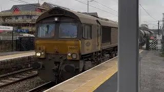 Colas Rail 66847 + 66849 haul RHTT through South Elmsall