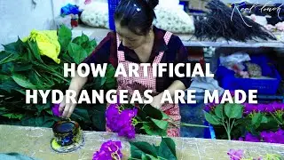 How artificial hydrangeas are made. Artificial flower factory in China