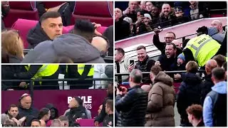 Granit Xhaka clashes with Sunderland fans during West Ham match