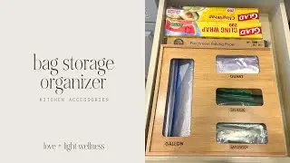 Organize Your Kitchen Drawers! Bamboo Bag Storage Organizer with Labels