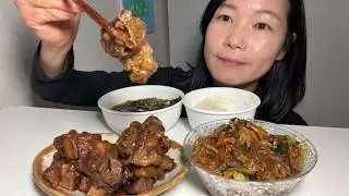 흰쌀밥에🍚 미역국, 갈비찜 그리고 잡채｜조용한 집밥 ASMR