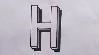 How to Draw 3d latter H step by step || 3d latter H Drawing for beginners 