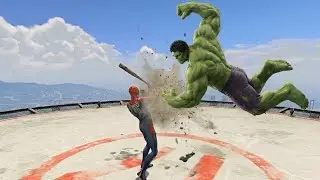 GTA 5: THAT WAS BRUTAL! SPIDER-MAN WITH A BASEBALL BAT vs SUPERHEROES! (Euphoria Physics) Ep.1