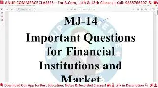 B.Com 2025 Students ध्यान दें! Financial Institutions & Market Ke Top 15 Questions