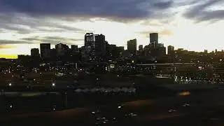 Denver skyline on Thanksgiving morning