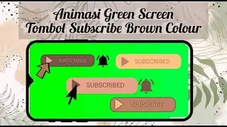 3# FREE 5 Animasi green screen subscribe button (brown with bell notification)