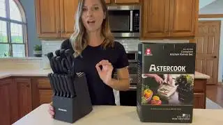 Обзор набора ножей Astercook со встроенной точилкой. Набор кухонных ножей, пригодный для мытья в посудомоечной машине, с блоком для заточки.