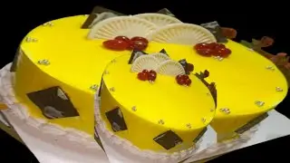 2 kg pineapple gel cake design ll 4 pound pineapple cake design ll Yellow colour gel cake design ll