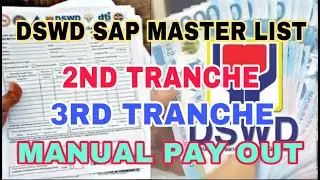 DSWD SAP MASTER LIST| 3RD TRANCHE AT 2ND TRANCHE,MANUAL PAY OUT