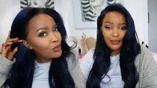 MidNight Blue Hair With A Transparent lace feat AliPearl Hair | Black Friday