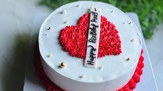 Minimal Heart Cake Design | Beginner Friendly | CakeAppi