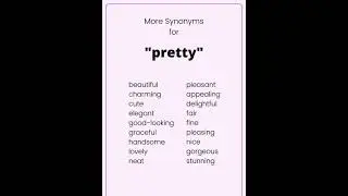 Improve Your Vocabulary | Synonyms for the word PRETTY #vocabulary #synonymswords #SHORTS #english