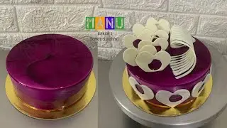 Elegant Blueberry Mirror Glaze Cake | Heart-Themed Design by Manu Bakers Rohini
