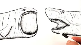 How to draw a Bloop attacking Megaladon