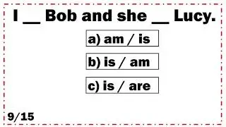 AM, IS, ARE - Verb to be - Quiz