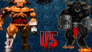 Cyberdemon vs Will Smith - Colorful Hell Monster Infighting - DOOM RETRO ARENA - video game battles