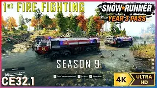 FIRE FIGHTING! Snowrunner Season 9 | 4K Realistic Graphics| Putting Out the Fire at the Storage 1