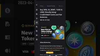 &nbsp;ARB, ID, RDNT, TUSD & USDC Directly Using Credit/Debit Cards&nbsp;