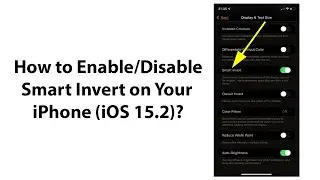 How to Enable/Disable Smart Invert on Your iPhone (iOS 15.2)?