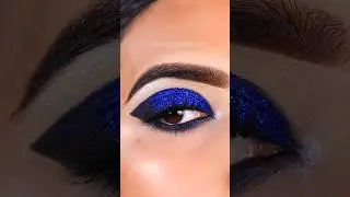 Blue Glitter Eye Makeup #shorts#makeupshorts