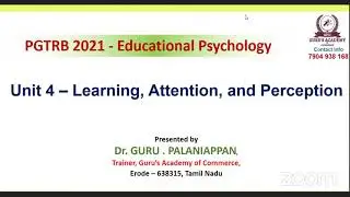 PGTRB | Unit 4 - Educational Psychology Live | #education #educationpsychology #pgtrb #trb