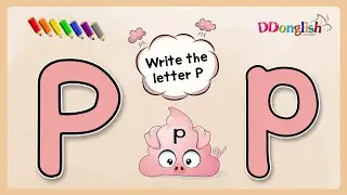 Learn to write the letter P with Peggy Pig | Alphabet writing practice for kids | ddonglish